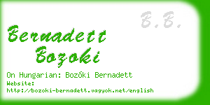 bernadett bozoki business card